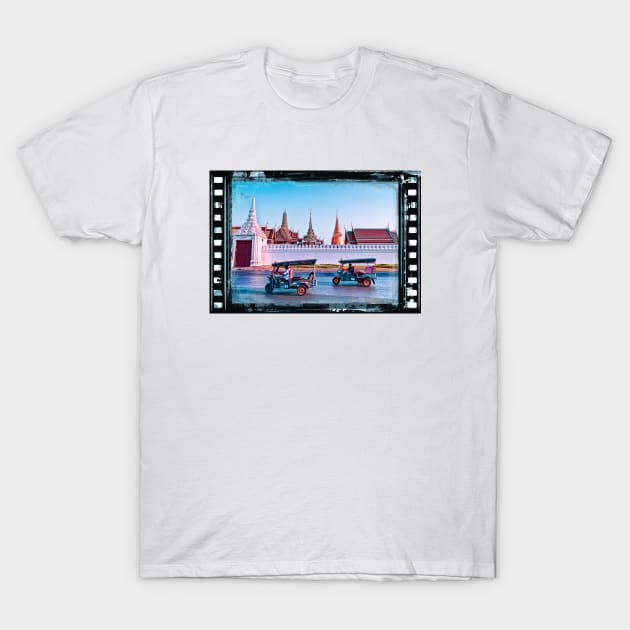 Tuk Tuks In Bangkok With Temples In The Background T-Shirt by VintCam